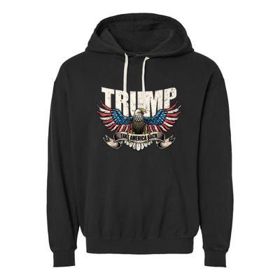 Trump 2024 Flag Take America Back Donald Trump 2024 Patriotic Donald Trump Garment-Dyed Fleece Hoodie