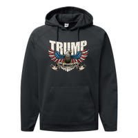 Trump 2024 Flag Take America Back Donald Trump 2024 Patriotic Donald Trump Performance Fleece Hoodie