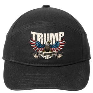 Trump 2024 Flag Take America Back Donald Trump 2024 Patriotic Donald Trump 7-Panel Snapback Hat