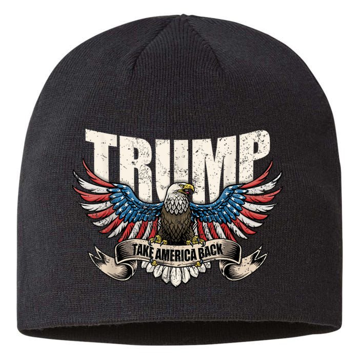 Trump 2024 Flag Take America Back Donald Trump 2024 Patriotic Donald Trump Sustainable Beanie