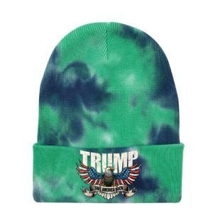 Trump 2024 Flag Take America Back Donald Trump 2024 Patriotic Donald Trump Tie Dye 12in Knit Beanie