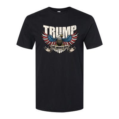 Trump 2024 Flag Take America Back Donald Trump 2024 Patriotic Donald Trump Softstyle CVC T-Shirt