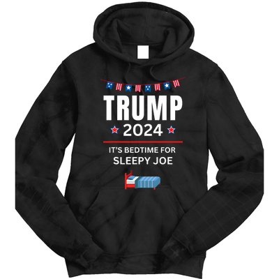 Trump 2024 Funny Anti Sleepy Joe Biden Pro Trump Republican Tie Dye Hoodie