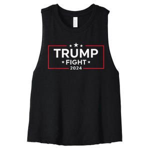 Trump 2024 Fight Fight Fight Trump President Election 2024 Women's Racerback Cropped Tank