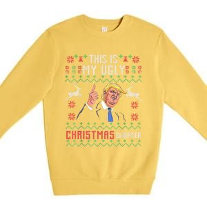 Trump 2024 Funny Xmas Ugly Thanksgiving Gift Premium Crewneck Sweatshirt