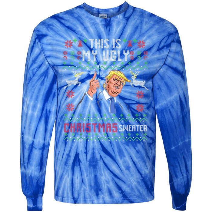 Trump 2024 Funny Xmas Ugly Thanksgiving Gift Tie-Dye Long Sleeve Shirt