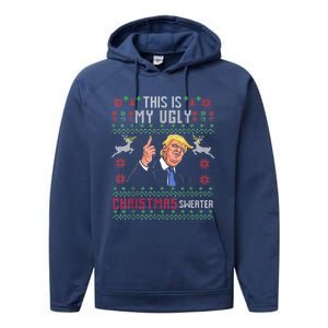 Trump 2024 Funny Xmas Ugly Thanksgiving Gift Performance Fleece Hoodie