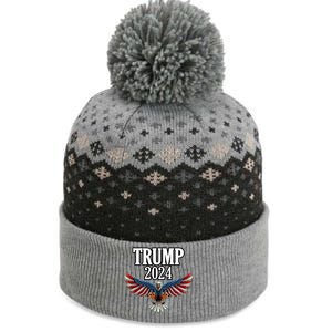 Trump 2024 Flag Of Bald Eagle Republican 2024 Trump Flag Cute Gift The Baniff Cuffed Pom Beanie