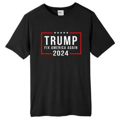 Trump 2024 Fix America Again Donald Trump 2024 Tall Fusion ChromaSoft Performance T-Shirt