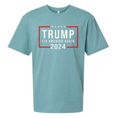 Trump 2024 Fix America Again Donald Trump 2024 Sueded Cloud Jersey T-Shirt