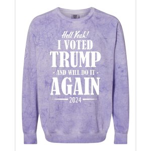 Trump 2024 Funny Patriotic President Voting Election Colorblast Crewneck Sweatshirt