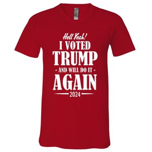 Trump 2024 Funny Patriotic President Voting Election V-Neck T-Shirt