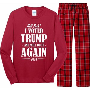 Trump 2024 Funny Patriotic President Voting Election Long Sleeve Pajama Set