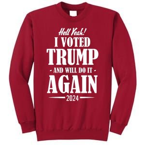 Trump 2024 Funny Patriotic President Voting Election Tall Sweatshirt