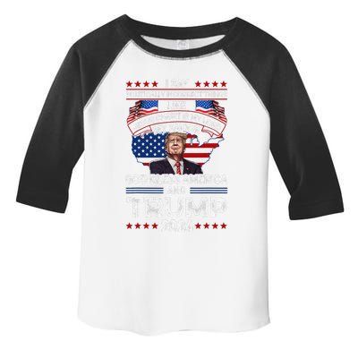 Trump 2024 Funny God Bless America Jesus Christ Is My Lord Toddler Fine Jersey T-Shirt