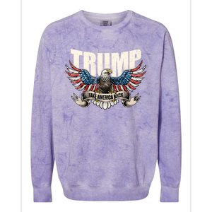 Trump 2024 Flag Take America Back Donald Trump Colorblast Crewneck Sweatshirt