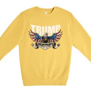 Trump 2024 Flag Take America Back Donald Trump Premium Crewneck Sweatshirt