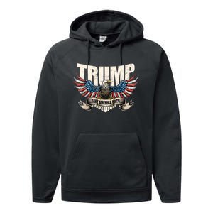 Trump 2024 Flag Take America Back Donald Trump Performance Fleece Hoodie