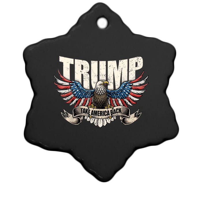 Trump 2024 Flag Take America Back Donald Trump Ceramic Star Ornament