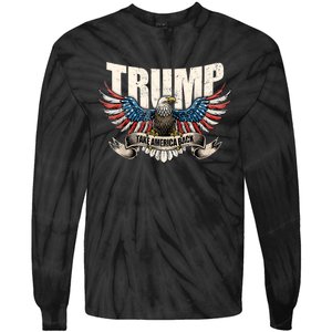 Trump 2024 Flag Take America Back Donald Trump Tie-Dye Long Sleeve Shirt