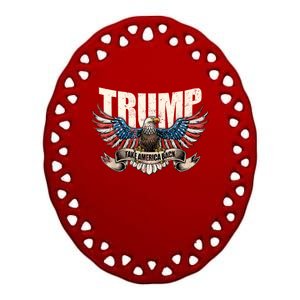 Trump 2024 Flag Take America Back Donald Trump Ceramic Oval Ornament