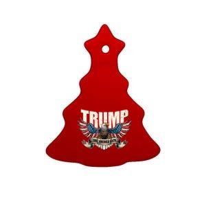 Trump 2024 Flag Take America Back Donald Trump Ceramic Tree Ornament