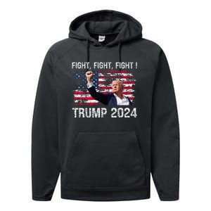 Trump 2024 Fight Fight Fight Trump President Election 2024 Performance Fleece Hoodie