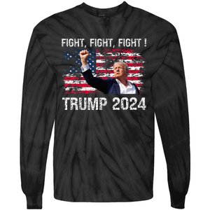 Trump 2024 Fight Fight Fight Trump President Election 2024 Tie-Dye Long Sleeve Shirt