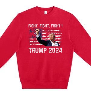 Trump 2024 Fight Fight Fight Trump President Election 2024 Premium Crewneck Sweatshirt