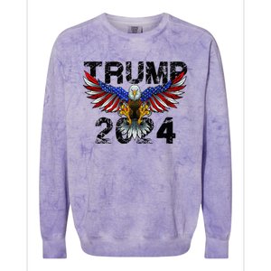 Trump 2024 Flag American Holiday Colorblast Crewneck Sweatshirt