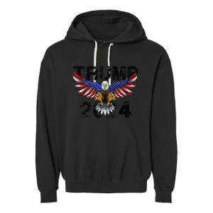 Trump 2024 Flag American Holiday Garment-Dyed Fleece Hoodie