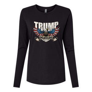 Trump 2024 Flag Take America Back Wo Donald Trump Womens Cotton Relaxed Long Sleeve T-Shirt