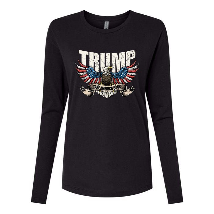 Trump 2024 Flag Take America Back Wo Donald Trump Womens Cotton Relaxed Long Sleeve T-Shirt