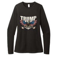 Trump 2024 Flag Take America Back Wo Donald Trump Womens CVC Long Sleeve Shirt