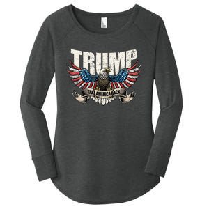 Trump 2024 Flag Take America Back Wo Donald Trump Women's Perfect Tri Tunic Long Sleeve Shirt