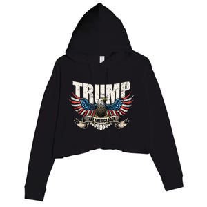 Trump 2024 Flag Take America Back Wo Donald Trump Crop Fleece Hoodie