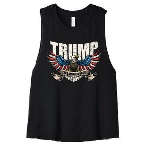 Trump 2024 Flag Take America Back Wo Donald Trump Women's Racerback Cropped Tank