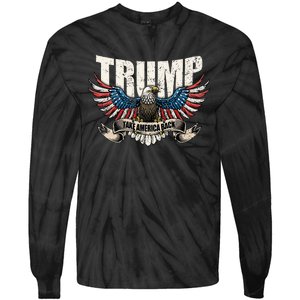 Trump 2024 Flag Take America Back Wo Donald Trump Tie-Dye Long Sleeve Shirt