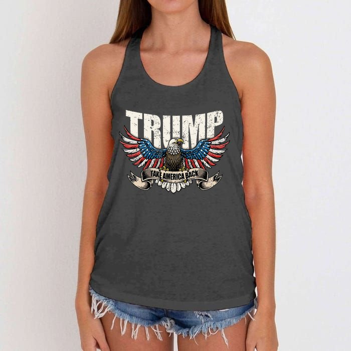 Trump 2024 Flag Take America Back Wo Donald Trump Women's Knotted Racerback Tank