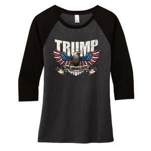 Trump 2024 Flag Take America Back Wo Donald Trump Women's Tri-Blend 3/4-Sleeve Raglan Shirt