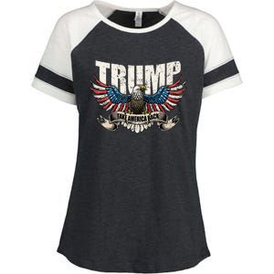 Trump 2024 Flag Take America Back Wo Donald Trump Enza Ladies Jersey Colorblock Tee