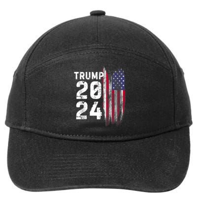 Trump 2024 Flag Usa 7-Panel Snapback Hat