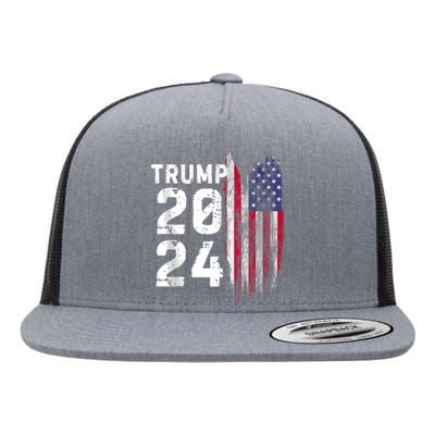 Trump 2024 Flag Usa Flat Bill Trucker Hat