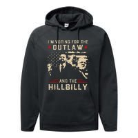 Trump 2024 Flag Outlaw Hillbilly J.D.Vance 2024 Donald Trump Gift Performance Fleece Hoodie