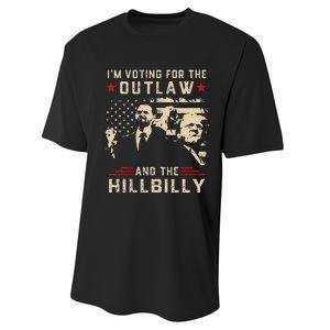 Trump 2024 Flag Outlaw Hillbilly J.D.Vance 2024 Donald Trump Gift Performance Sprint T-Shirt