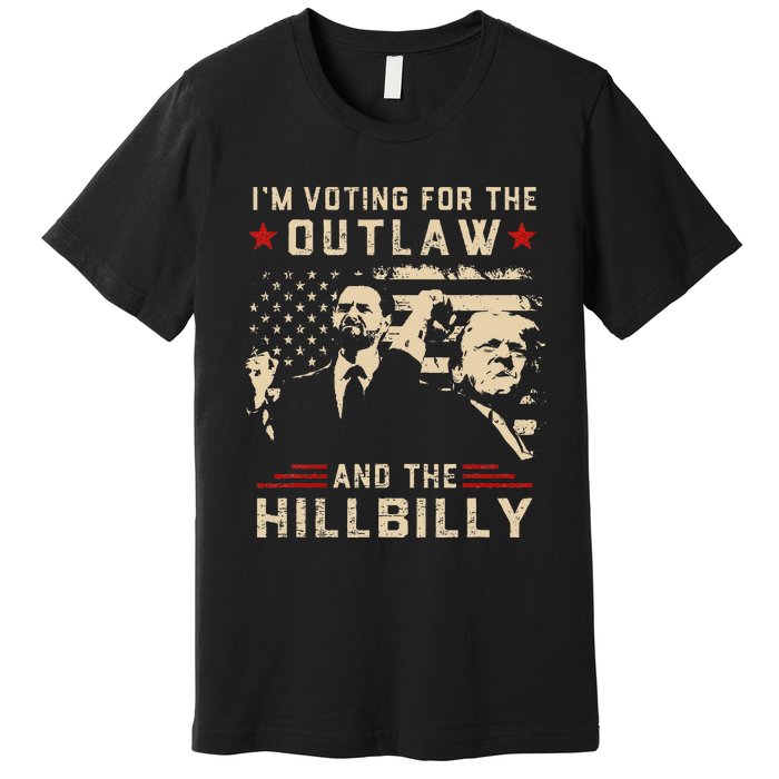 Trump 2024 Flag Outlaw Hillbilly J.D.Vance 2024 Donald Trump Gift Premium T-Shirt