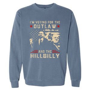 Trump 2024 Flag Outlaw Hillbilly J.D.Vance 2024 Donald Trump Gift Garment-Dyed Sweatshirt