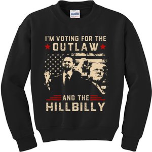 Trump 2024 Flag Outlaw Hillbilly J.D.Vance 2024 Donald Trump Kids Sweatshirt