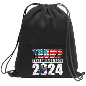 Trump 2024 Flag Take America Back Trump 2024 Sweatshirt Cinch Pack Bag