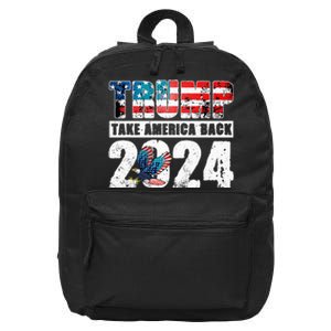 Trump 2024 Flag Take America Back Trump 2024 16 in Basic Backpack